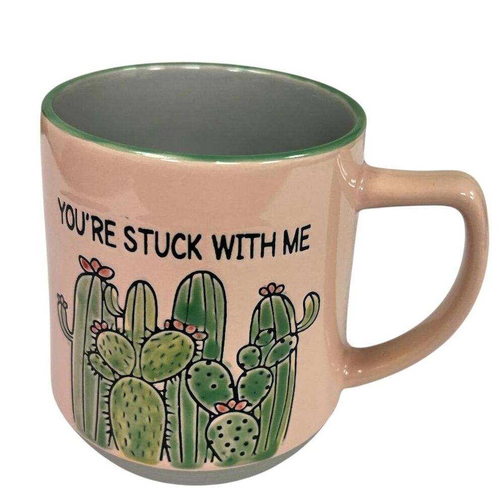 Spectrum Designz Cactus Mug "You're Stuck With Me" 18oz Whimsical Gift